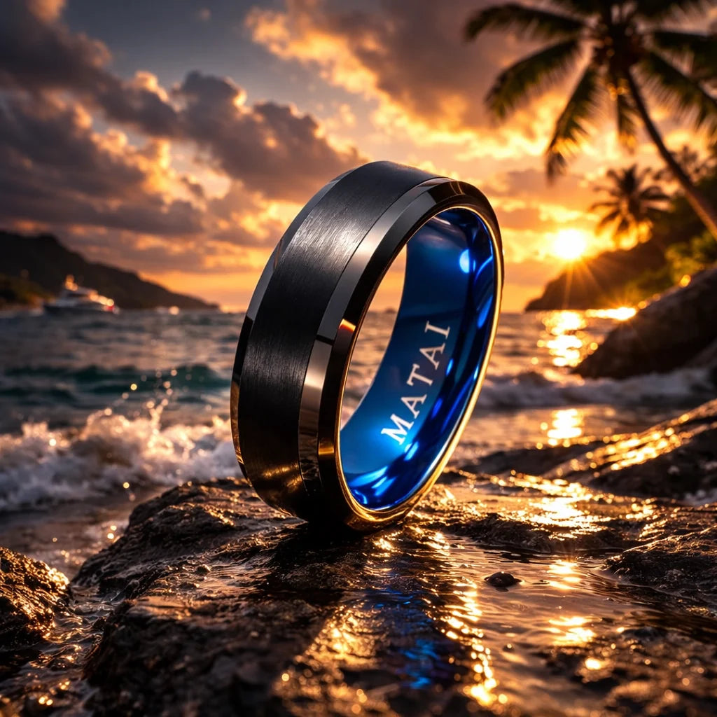 MATAI | S1 Dark Silver Manu Blue | Manu Ring