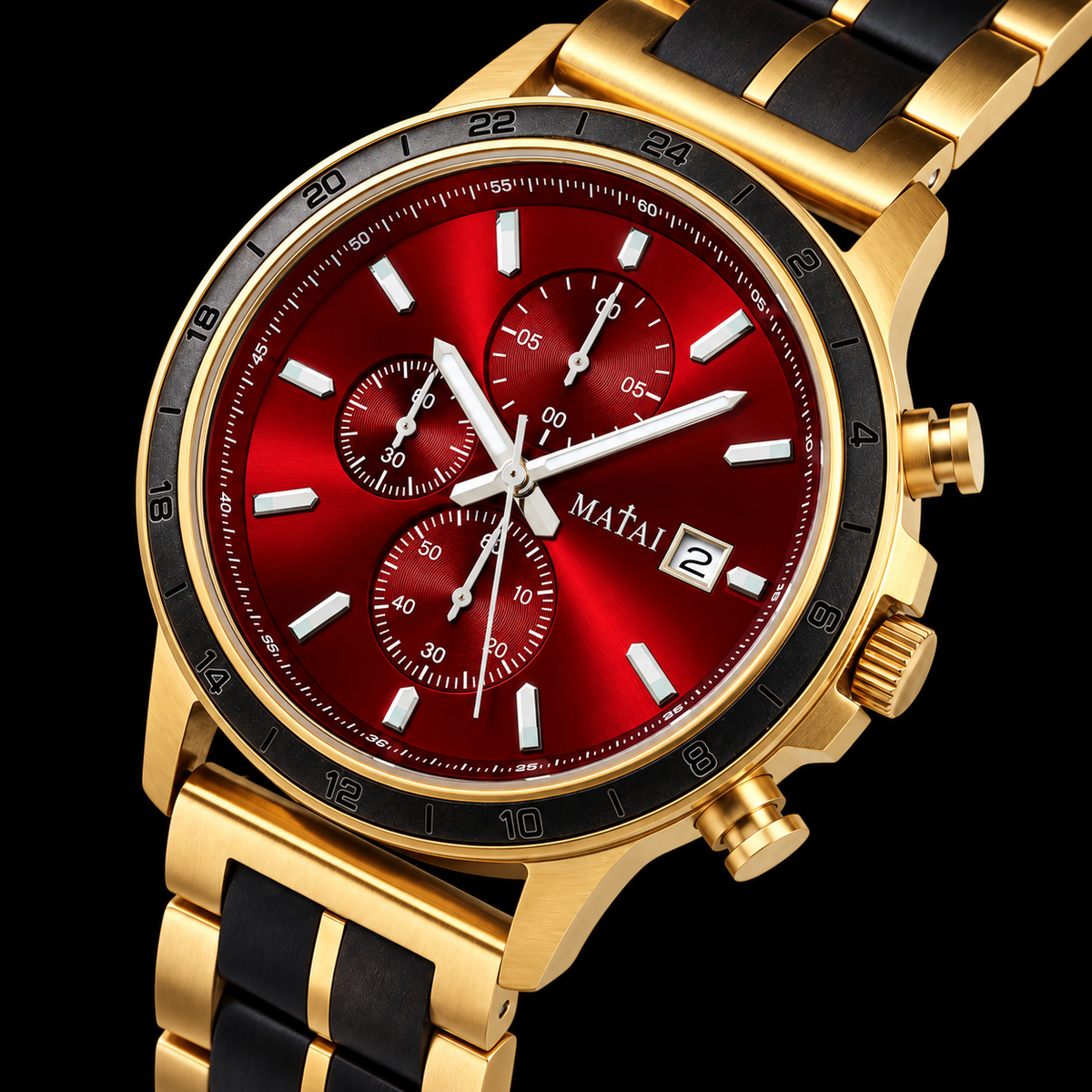MATAI | EXODUS Timepiece | Gold Crimson