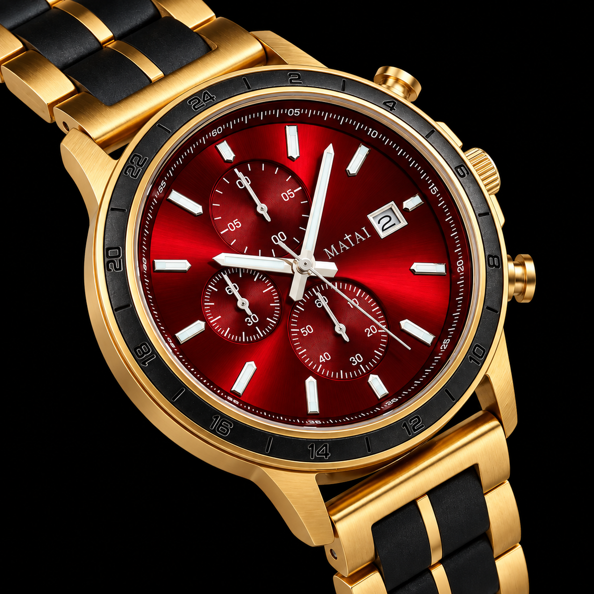 MATAI | EXODUS Timepiece | Gold Crimson